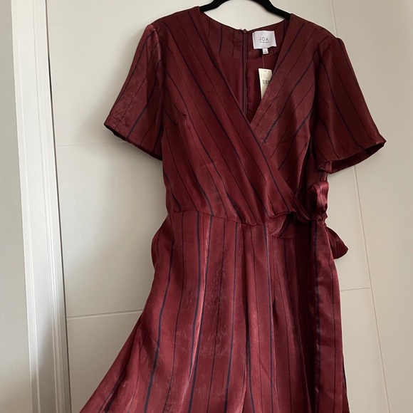 Anthropologie Burgundy Striped Jumpsuit by JOA NWT - Picture 2 of 2
